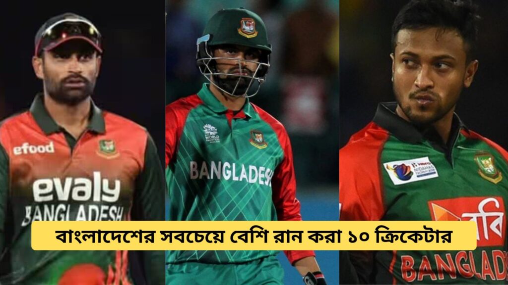 Top 10 Highest Run Scorers in Bangladesh Cricket History