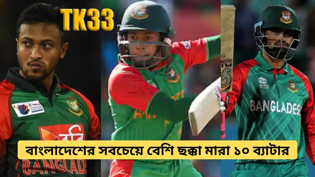 Top 10 Bangladeshi Batsmen with the Most Sixes in International Cricket